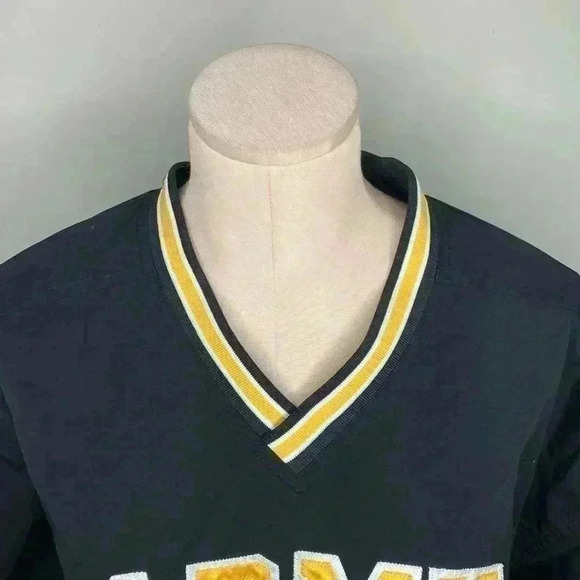 Vintage US ARMY Windbreaker Adult Large Black Nylon Pullover Military Uniform M - Picture 3 of 11